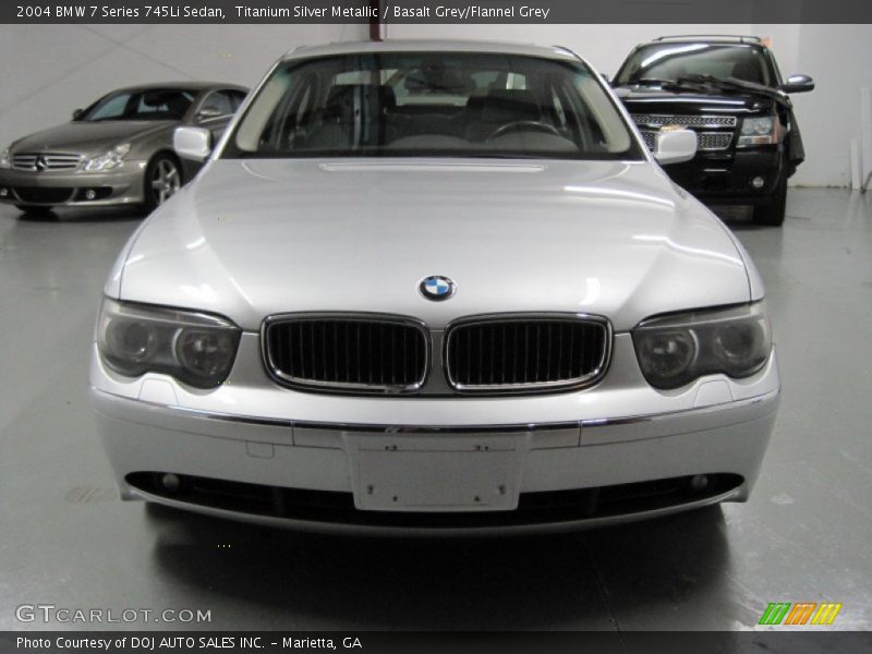 Titanium Silver Metallic / Basalt Grey/Flannel Grey 2004 BMW 7 Series 745Li Sedan