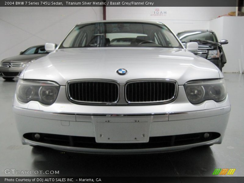 Titanium Silver Metallic / Basalt Grey/Flannel Grey 2004 BMW 7 Series 745Li Sedan