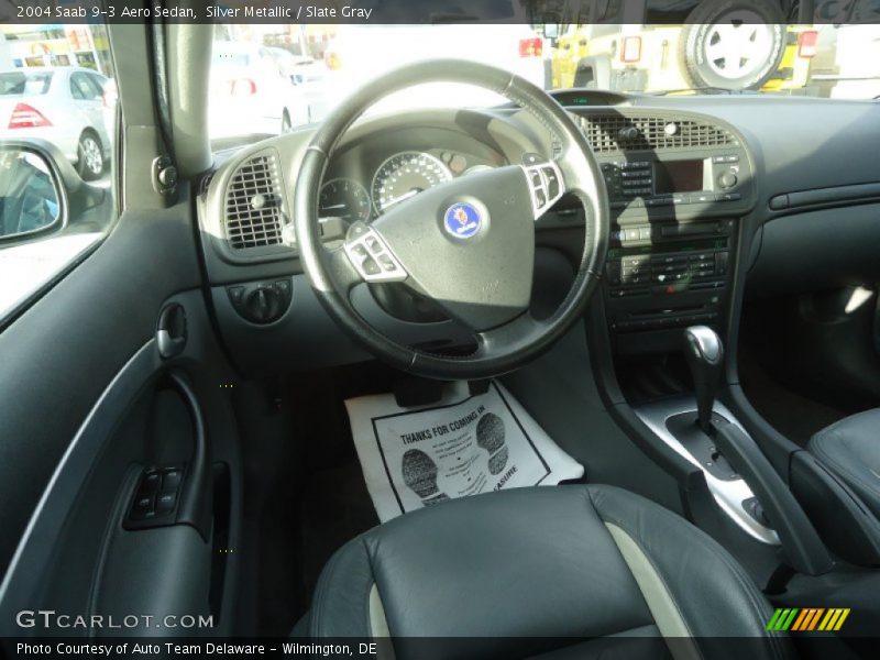 Silver Metallic / Slate Gray 2004 Saab 9-3 Aero Sedan