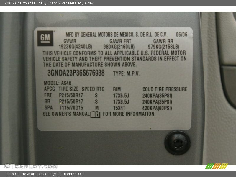 Dark Silver Metallic / Gray 2006 Chevrolet HHR LT