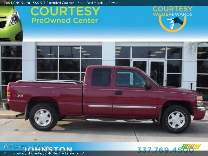 Sport Red Metallic / Pewter 2004 GMC Sierra 1500 SLT Extended Cab 4x4