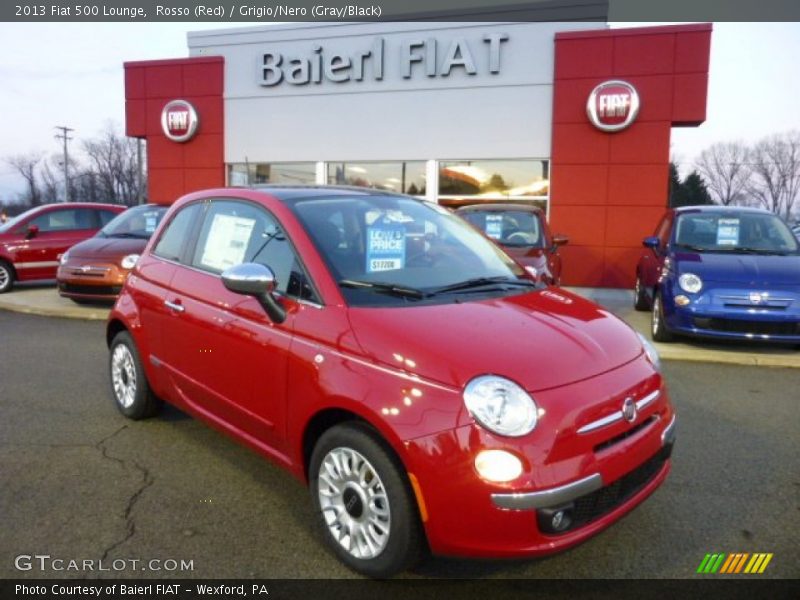 Rosso (Red) / Grigio/Nero (Gray/Black) 2013 Fiat 500 Lounge