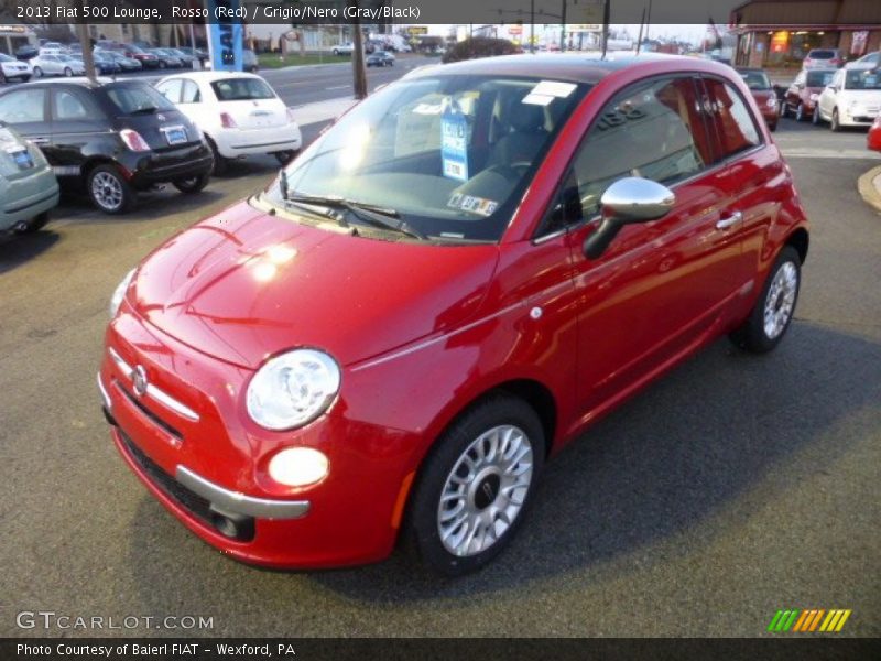 Rosso (Red) / Grigio/Nero (Gray/Black) 2013 Fiat 500 Lounge