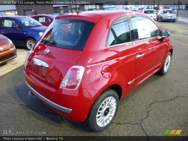 Rosso (Red) / Grigio/Nero (Gray/Black) 2013 Fiat 500 Lounge