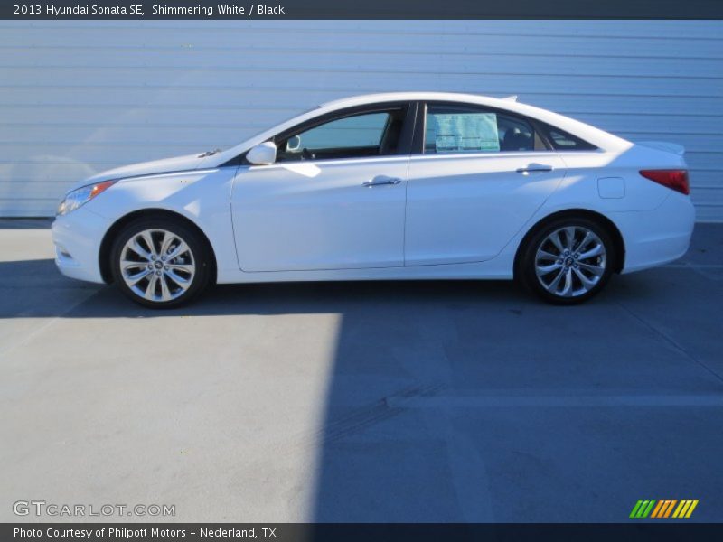 Shimmering White / Black 2013 Hyundai Sonata SE