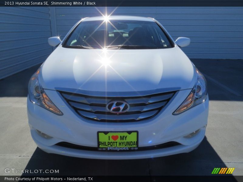 Shimmering White / Black 2013 Hyundai Sonata SE