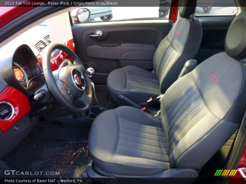 Rosso (Red) / Grigio/Nero (Gray/Black) 2013 Fiat 500 Lounge