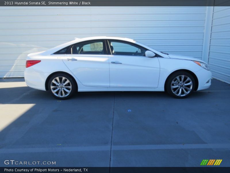 Shimmering White / Black 2013 Hyundai Sonata SE