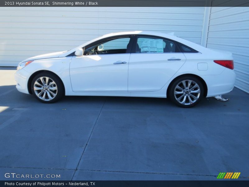 Shimmering White / Black 2013 Hyundai Sonata SE
