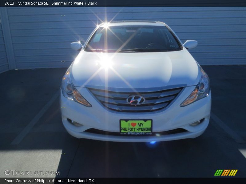 Shimmering White / Black 2013 Hyundai Sonata SE