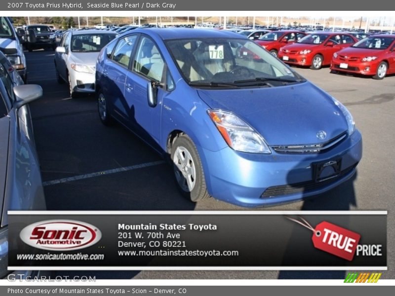 Seaside Blue Pearl / Dark Gray 2007 Toyota Prius Hybrid