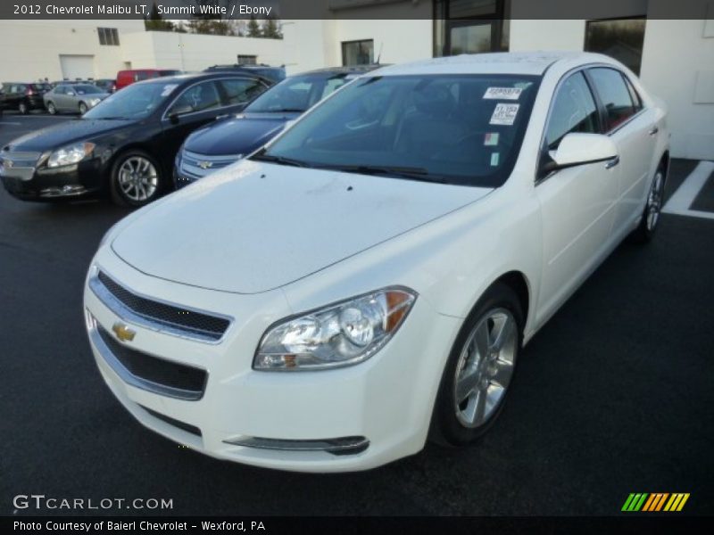 Summit White / Ebony 2012 Chevrolet Malibu LT