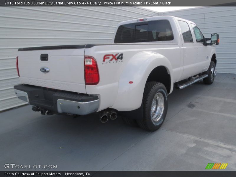 White Platinum Metallic Tri-Coat / Black 2013 Ford F350 Super Duty Lariat Crew Cab 4x4 Dually