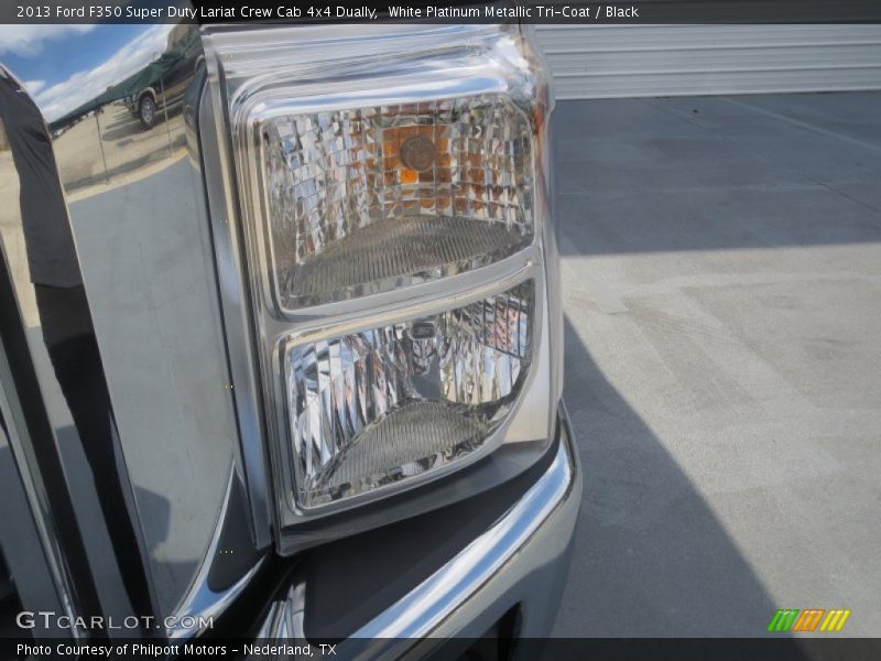 White Platinum Metallic Tri-Coat / Black 2013 Ford F350 Super Duty Lariat Crew Cab 4x4 Dually