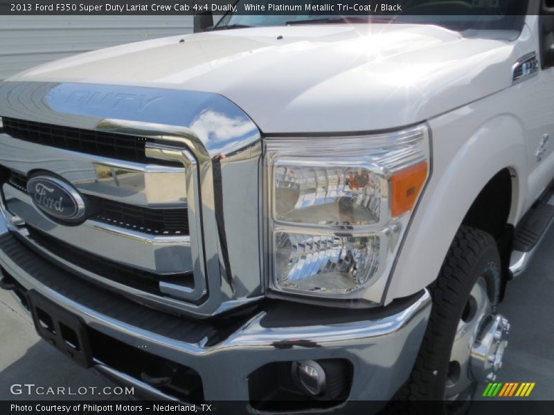 White Platinum Metallic Tri-Coat / Black 2013 Ford F350 Super Duty Lariat Crew Cab 4x4 Dually