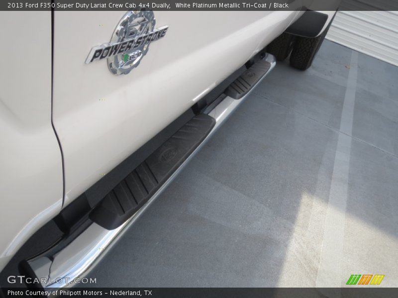 White Platinum Metallic Tri-Coat / Black 2013 Ford F350 Super Duty Lariat Crew Cab 4x4 Dually