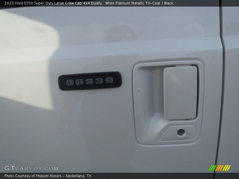 White Platinum Metallic Tri-Coat / Black 2013 Ford F350 Super Duty Lariat Crew Cab 4x4 Dually