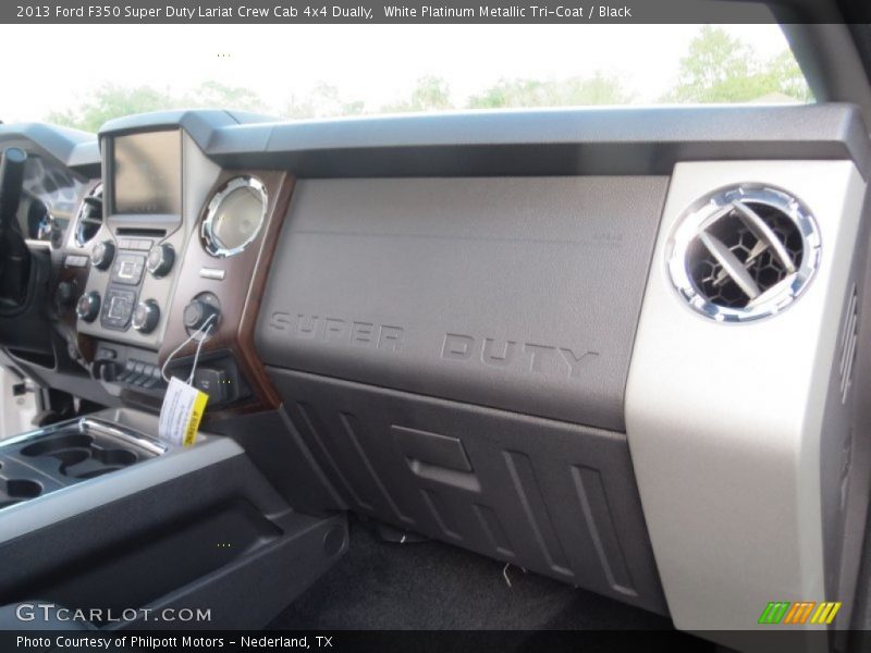 White Platinum Metallic Tri-Coat / Black 2013 Ford F350 Super Duty Lariat Crew Cab 4x4 Dually