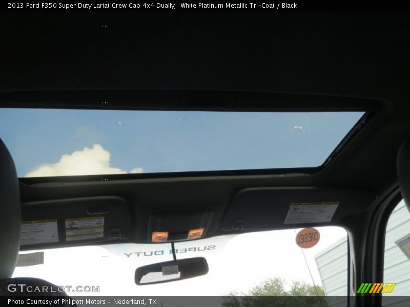 White Platinum Metallic Tri-Coat / Black 2013 Ford F350 Super Duty Lariat Crew Cab 4x4 Dually