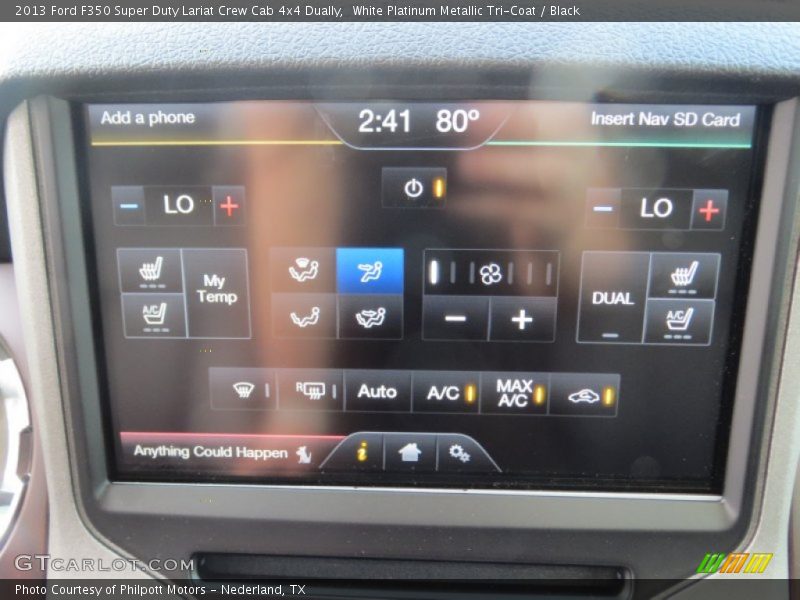 White Platinum Metallic Tri-Coat / Black 2013 Ford F350 Super Duty Lariat Crew Cab 4x4 Dually