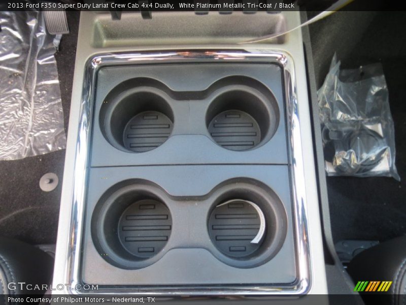 White Platinum Metallic Tri-Coat / Black 2013 Ford F350 Super Duty Lariat Crew Cab 4x4 Dually