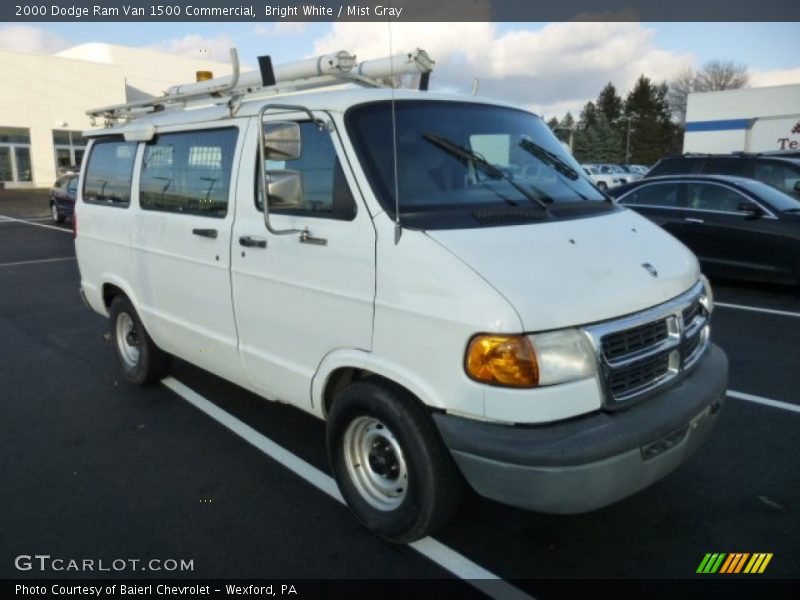 Bright White / Mist Gray 2000 Dodge Ram Van 1500 Commercial
