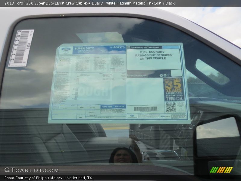 White Platinum Metallic Tri-Coat / Black 2013 Ford F350 Super Duty Lariat Crew Cab 4x4 Dually