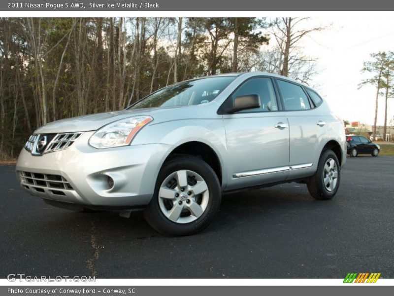 Silver Ice Metallic / Black 2011 Nissan Rogue S AWD