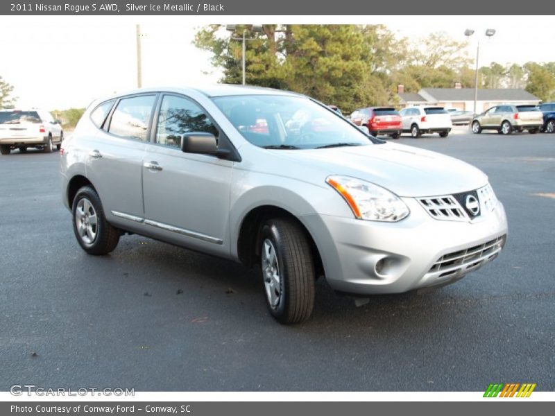 Silver Ice Metallic / Black 2011 Nissan Rogue S AWD