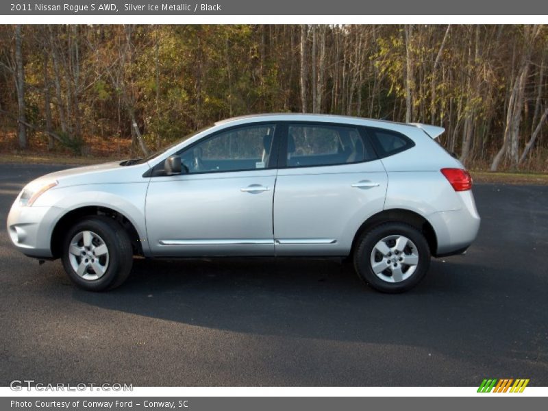Silver Ice Metallic / Black 2011 Nissan Rogue S AWD