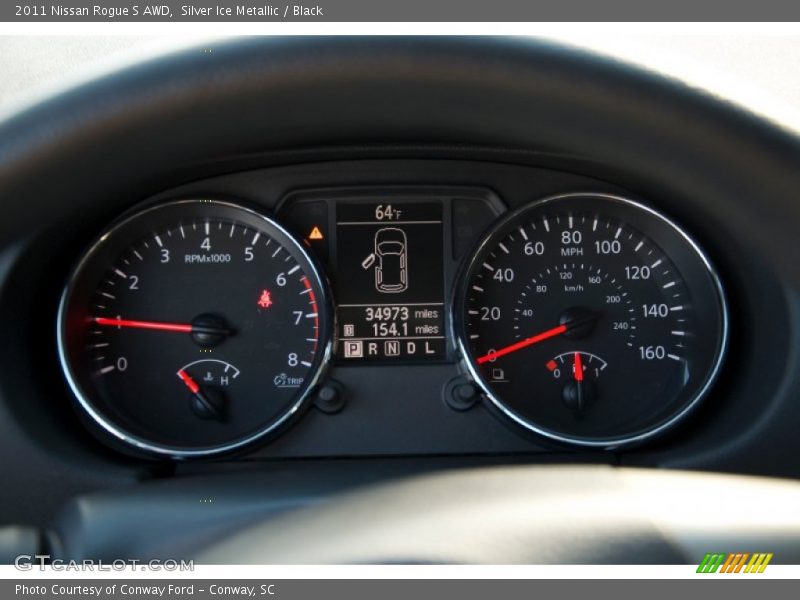Silver Ice Metallic / Black 2011 Nissan Rogue S AWD