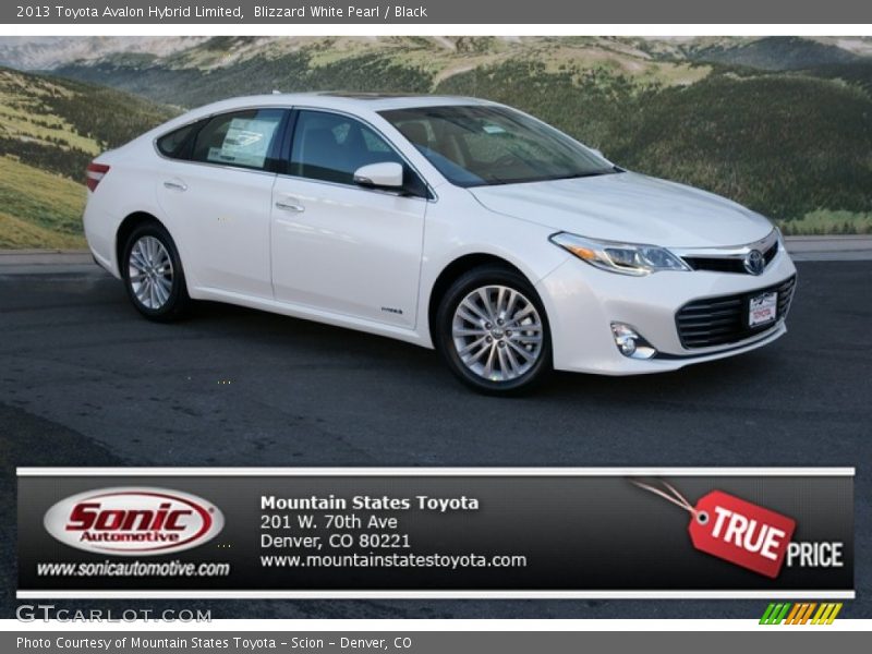 Blizzard White Pearl / Black 2013 Toyota Avalon Hybrid Limited