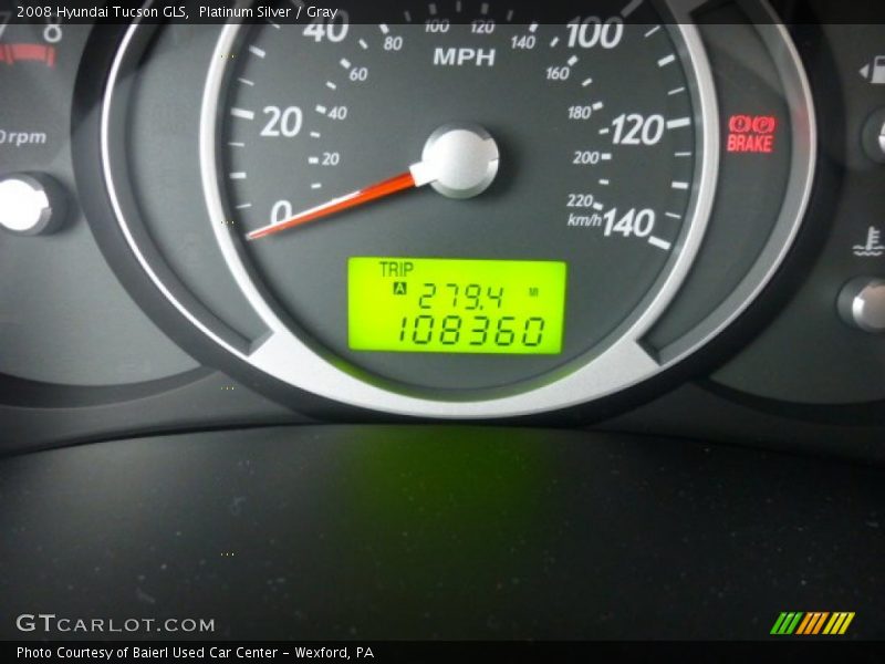 Platinum Silver / Gray 2008 Hyundai Tucson GLS