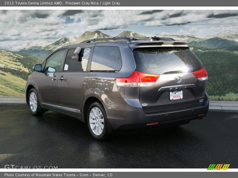 Predawn Gray Mica / Light Gray 2013 Toyota Sienna Limited AWD