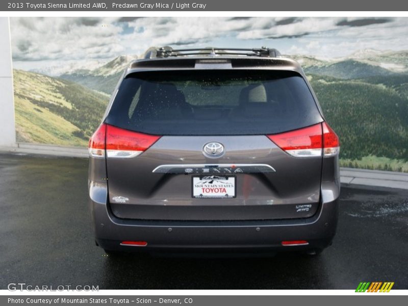 Predawn Gray Mica / Light Gray 2013 Toyota Sienna Limited AWD