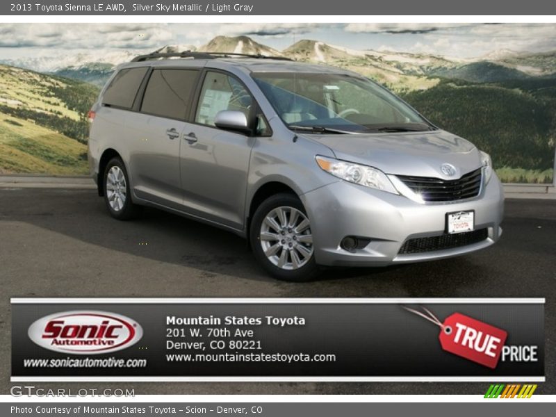 Silver Sky Metallic / Light Gray 2013 Toyota Sienna LE AWD