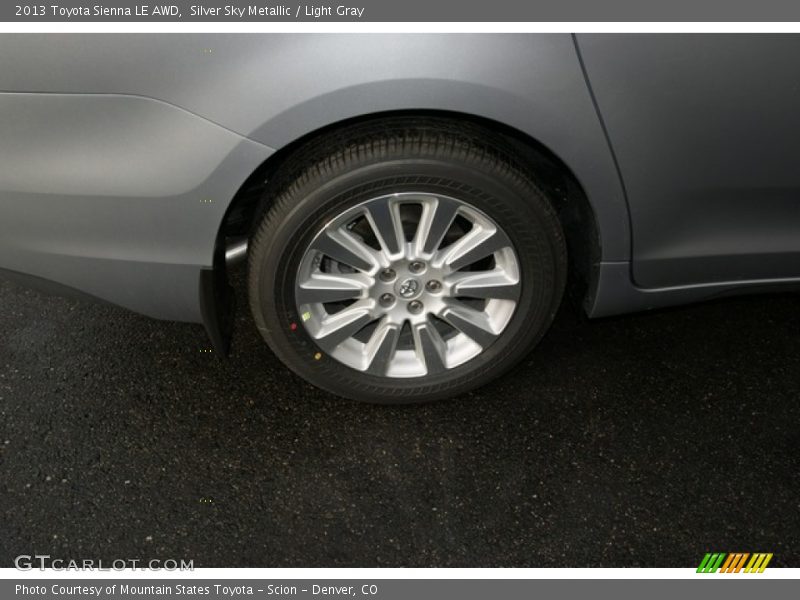 Silver Sky Metallic / Light Gray 2013 Toyota Sienna LE AWD