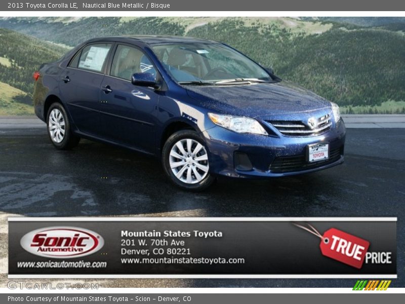 Nautical Blue Metallic / Bisque 2013 Toyota Corolla LE