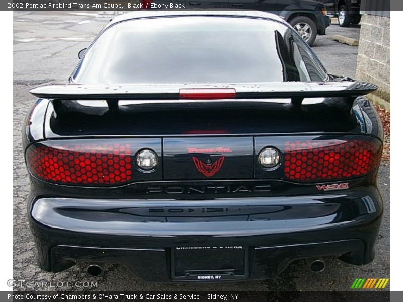 Black / Ebony Black 2002 Pontiac Firebird Trans Am Coupe