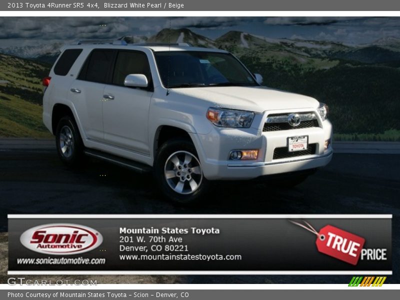 Blizzard White Pearl / Beige 2013 Toyota 4Runner SR5 4x4