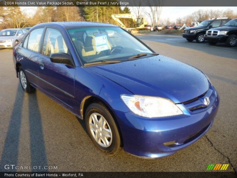 Eternal Blue Pearl / Ivory Beige 2004 Honda Civic Value Package Sedan