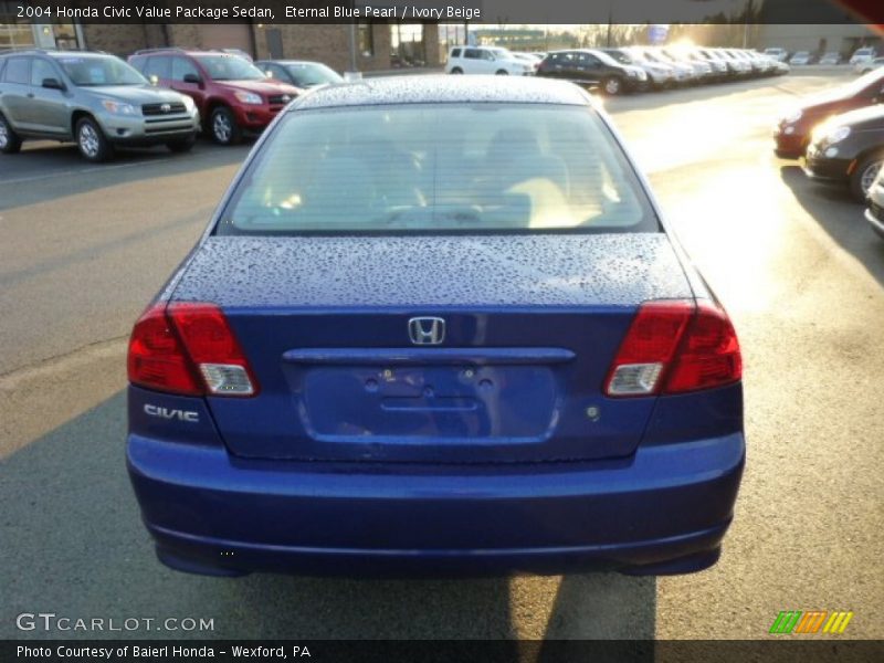 Eternal Blue Pearl / Ivory Beige 2004 Honda Civic Value Package Sedan