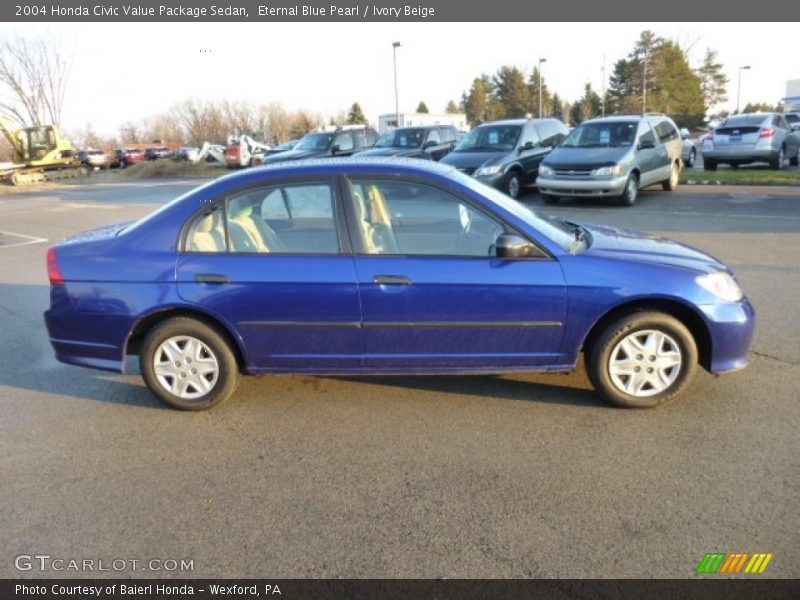 Eternal Blue Pearl / Ivory Beige 2004 Honda Civic Value Package Sedan