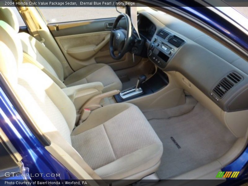 Eternal Blue Pearl / Ivory Beige 2004 Honda Civic Value Package Sedan