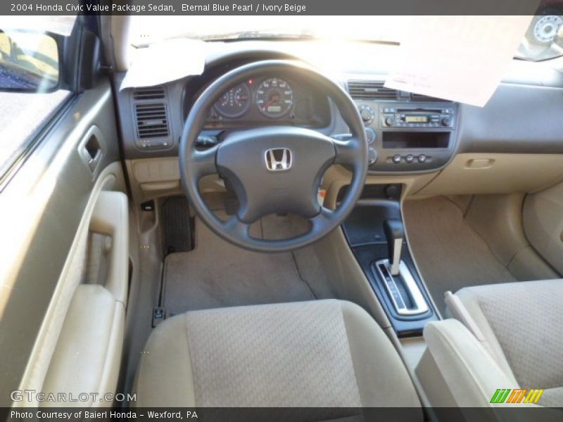 Eternal Blue Pearl / Ivory Beige 2004 Honda Civic Value Package Sedan