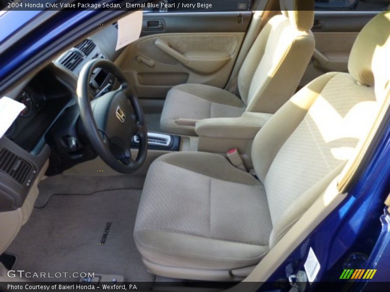 Eternal Blue Pearl / Ivory Beige 2004 Honda Civic Value Package Sedan