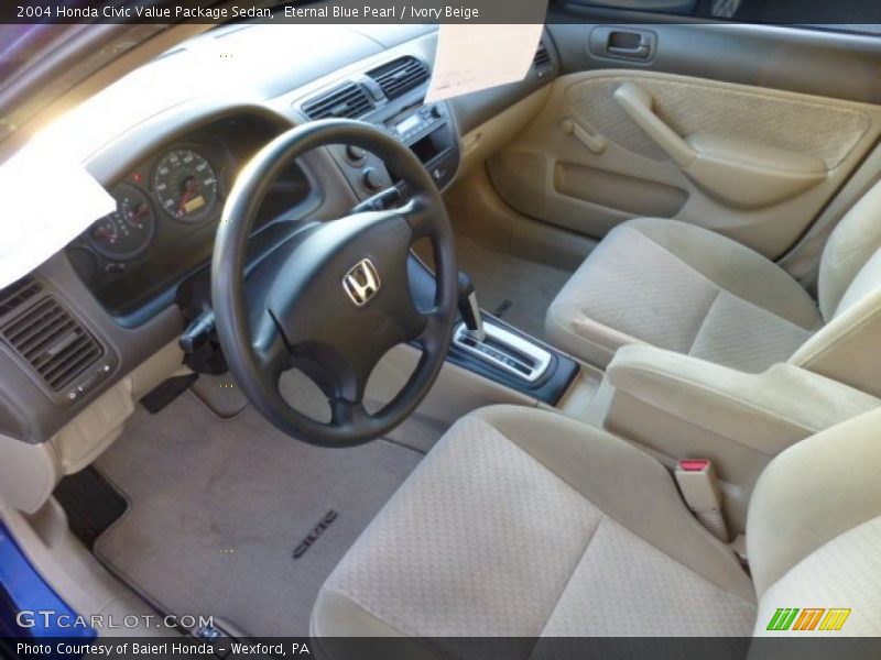Eternal Blue Pearl / Ivory Beige 2004 Honda Civic Value Package Sedan