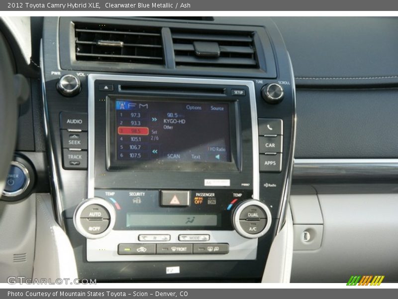 Clearwater Blue Metallic / Ash 2012 Toyota Camry Hybrid XLE