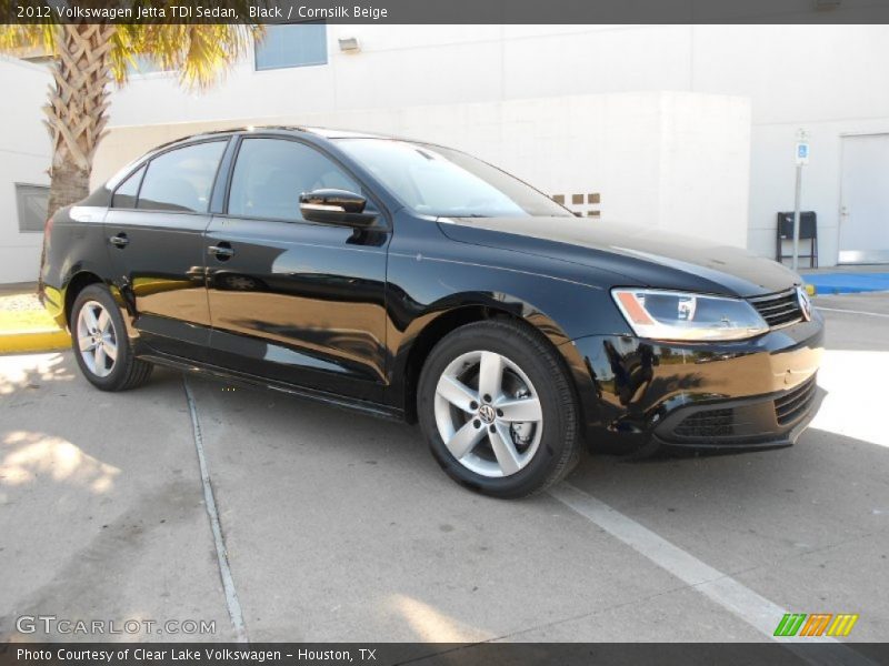 Black / Cornsilk Beige 2012 Volkswagen Jetta TDI Sedan