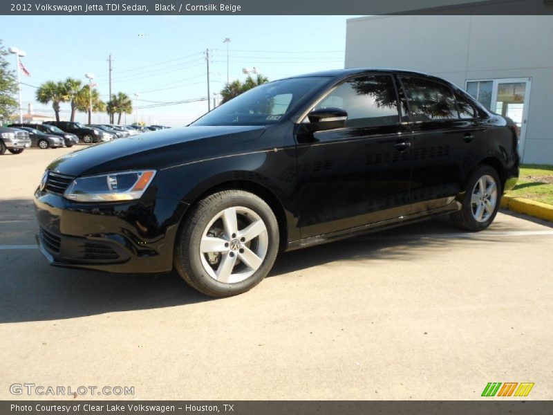 Black / Cornsilk Beige 2012 Volkswagen Jetta TDI Sedan